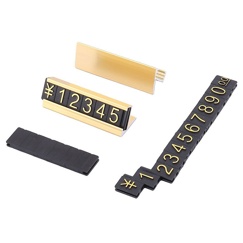 New 19 groups gold-tone metal, Arabic numerals together price tags