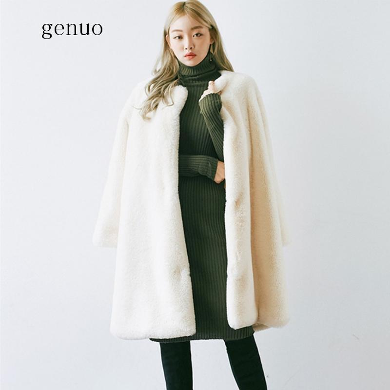 Женское зимнее теплое меховое пальто с длинным рукавом, размеры до 3XL