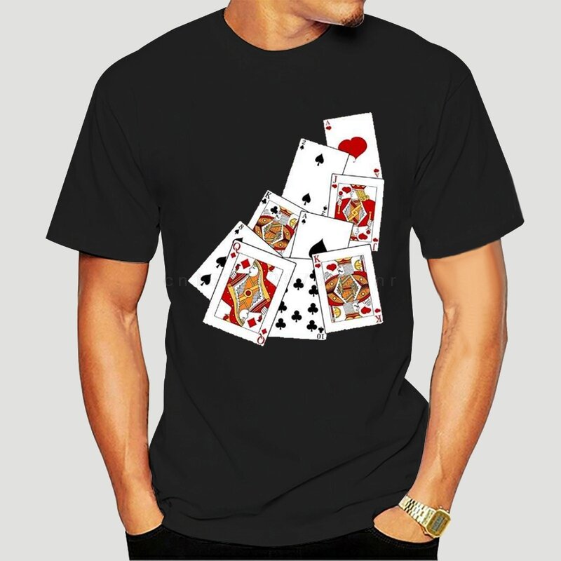 Print T Shirt s Short Sleeve Hot Poker Playing Card T-Shirt Ace King Queen Jack T-Shirt