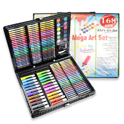 Seni Lukisan Set 145/150/168/208 PCS Air Warna Pena Crayon Oil Pastel Berwarna Pensil Menggambar Hadiah Alat Tulis kit untuk Anak-anak