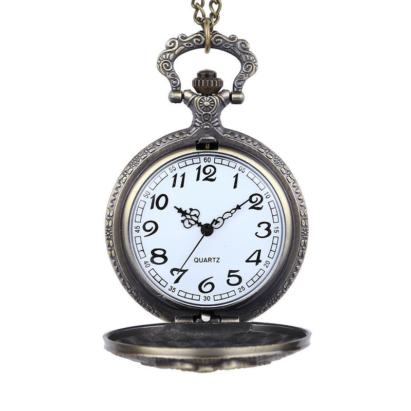 Reloj de bolsillo para hombres y mujeres movimiento de cuarzo retro policía Escudo de águila Mesa conmemorativa orologi da taschino reloj de bolsillo