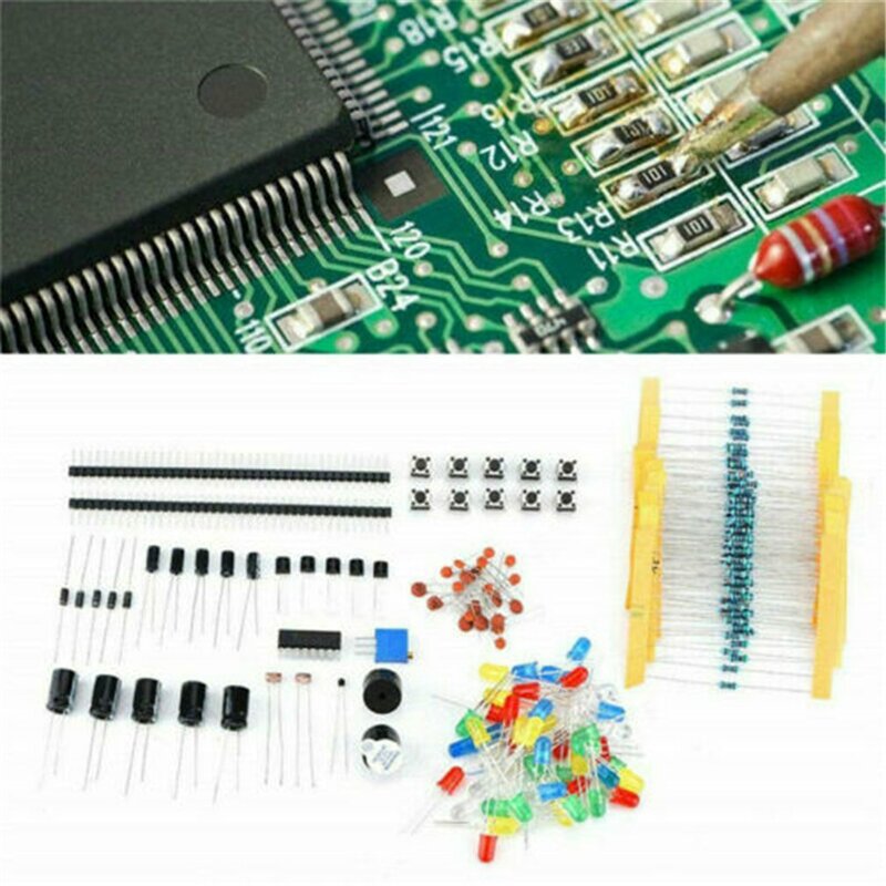 Electronic Component Assorted Kit for Arduino Raspberry Pi STM32 with 830 Tie-points Breadboard Power Supply Set