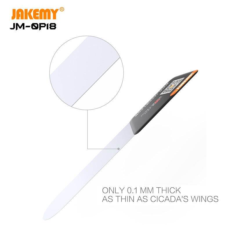 JAKEMY 0.1mm Ultra บางสตีล Pry Spudger ถอดการ์ดสำหรับ iPhone Samsung หน้าจอโค้งเปิดซ่อมเครื่องมือ