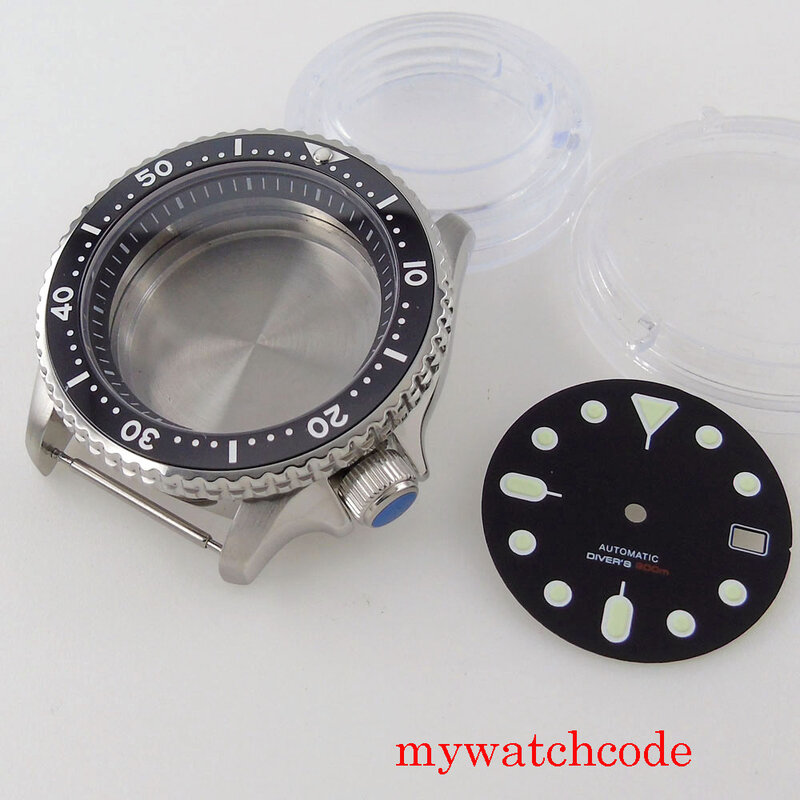 Zegarek zamiennik 41mm obudowa zegarka świecąca tarcza dla NH35 N3H6 SKX007 mechanizm automatyczny 200m wodoodporna szafirowe szkło