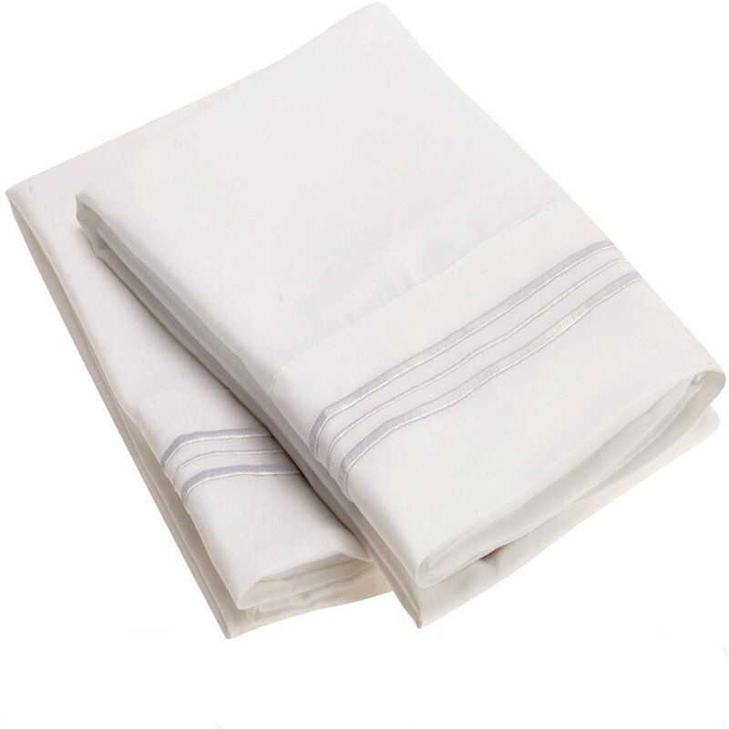 2-stück Kissenbezüge Einfarbig Rechteckige Einfache Stil 100% Polyester Kissen Abdeckung Home/Hotel Bett Auskleidungen Zubehör