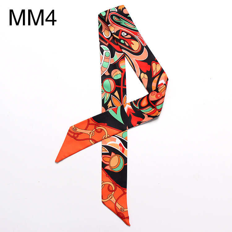 Classic Retro Color Stitching Printing Bag 5*100cm Small Silk Scarf for Women Luxury Brand for Ladies Wholesale Dropshipping