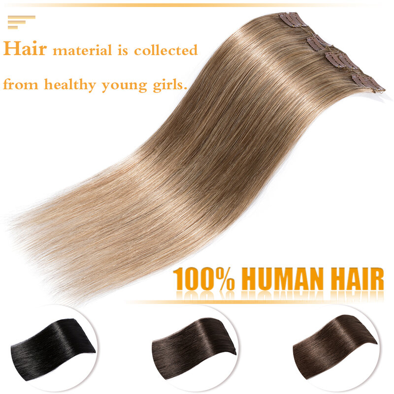 S-noilite 4 шт./компл. 40 г человеческие волосы для наращивания на заколках, натуральные волосы, черный блонд, не Реми, 10 дюймов, 16 дюймов, 22 дюйма, заколки для волос