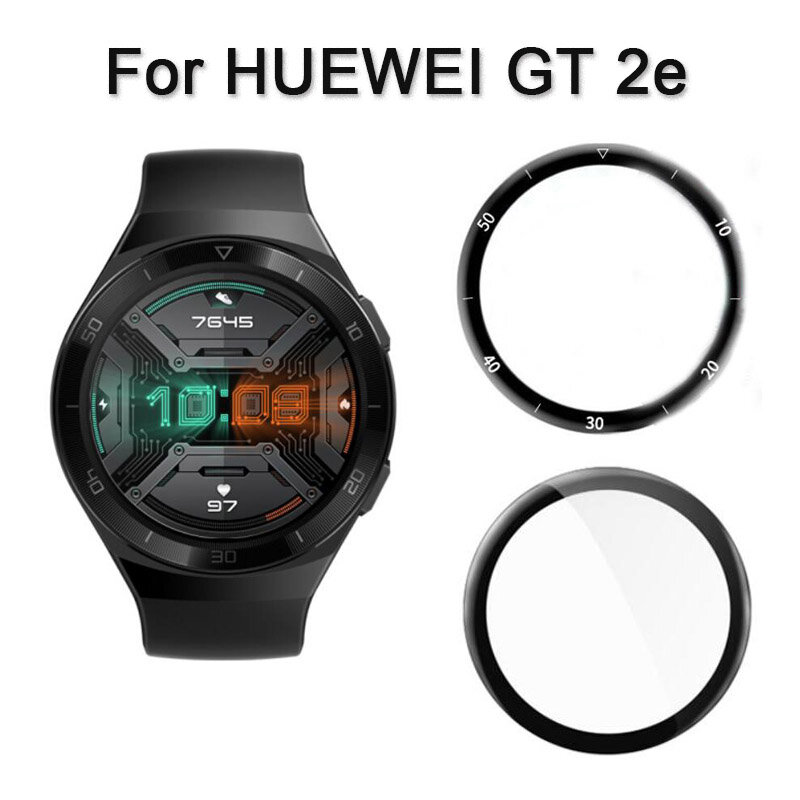 3D Curved Edge Soft Fibre Glass Protective Film Cover For Huawei Watch GT 2e/GT2E Smart watch Full Screen Protector GT2E Case