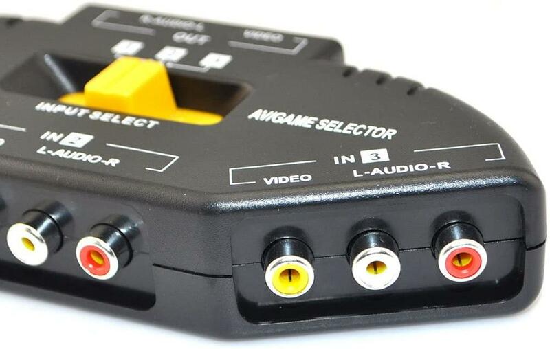 Selector de Audio y vídeo RCA de 3 puertos, conmutador con Cable AV
