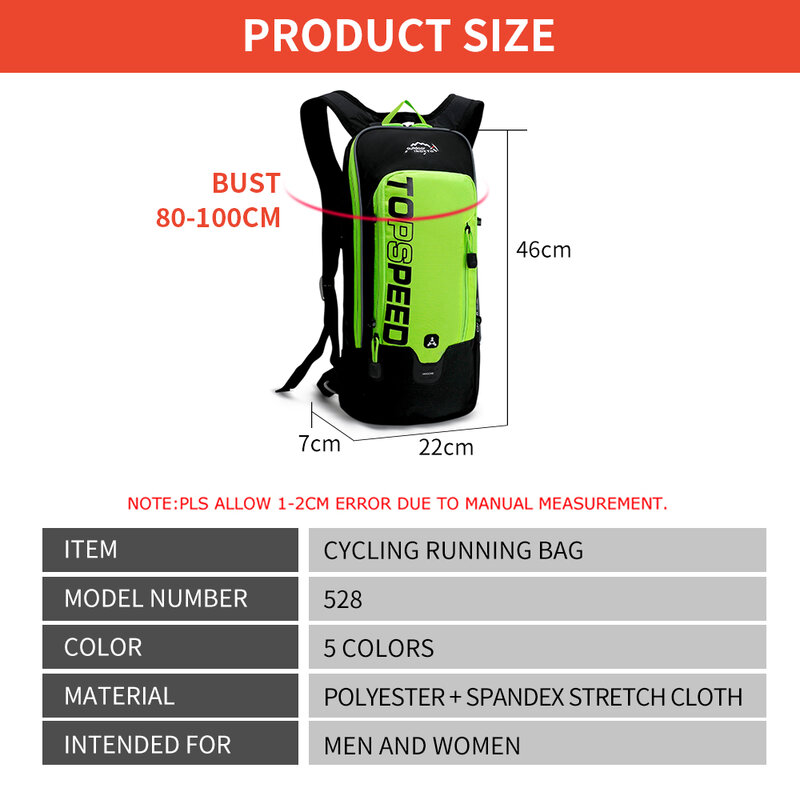 6L men's and women's cycling bag for cycling waterproof and breathable bicycle backpack, bicycle water bag, bicycle helmet