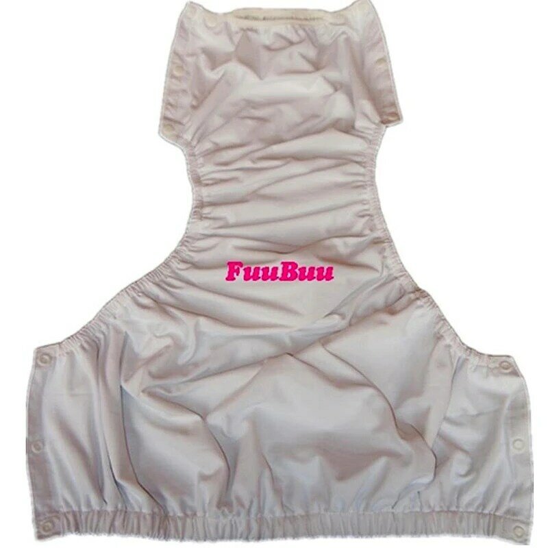 Livraison gratuite FuuBuu2214-WHITE-XL couches adultes couche non jetable en plastique couche pantalon PUL abdl