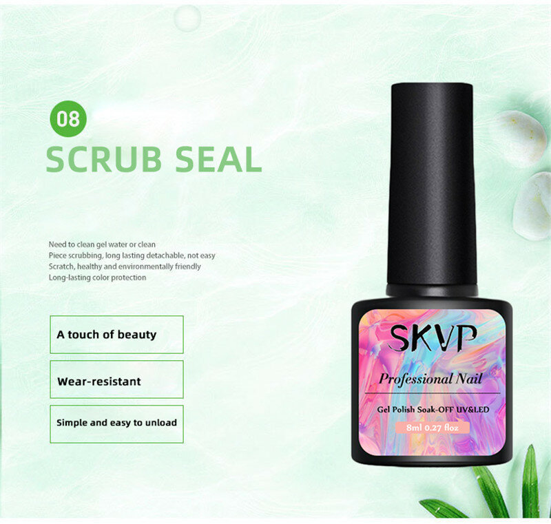 SKVP-esmalte de Gel para uñas, laca de Gel de larga duración, para Base y capa superior, UV, LED, esmalte para manicura
