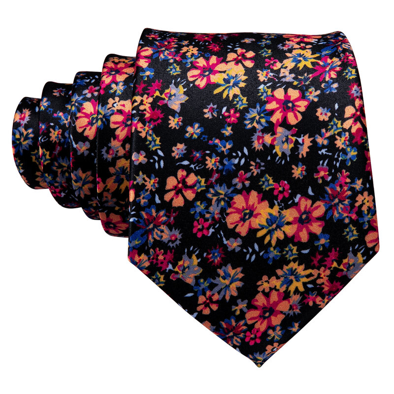 Red Print Men Tie Set Silk Jacquard Floral Wedding Business Necktie Handkerchief Cufflinks 30 Colours Luxury Gift Barry.Wang