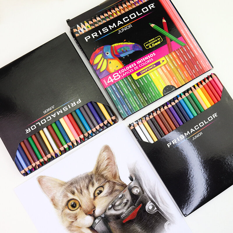 PRISMACOLOR-Juego de lápices de colores oleosos, lápices de madera para dibujar bocetos, suministros de arte para estudiantes, 12/15/24/36/48 colores