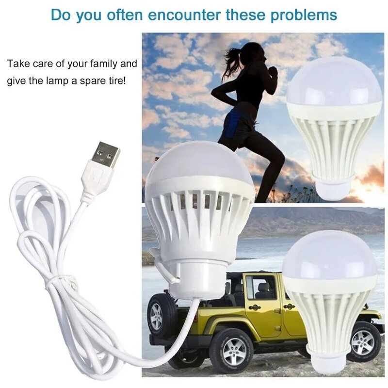 휴대용 랜턴 캠프 조명, USB 전구, 야외 캠핑 멀티 도구, 텐트 캠핑 기어 후크 하이킹 램프, 부드러운 조명, 1.2m, 5V LED