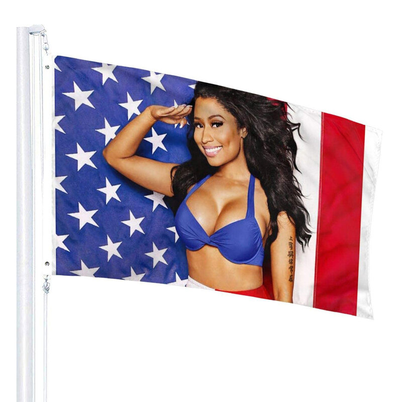 Banderas y banderines artísticos estampados de poliéster, Bandera de Nicki Minaj, Rap Sexy, cantante de música de EE. UU., estrella, 90x150cm