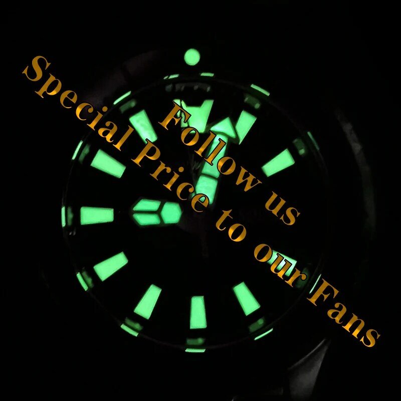 유리 빛나는 남자 시계 일본 자동 기계 방수 스테인레스 스틸 GMT 빈티지 손목 시계