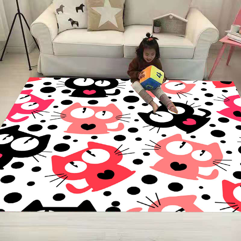 Lucu Rusa/Rubah/Kelinci/Burung Hantu Karpet Persegi Anti-selip Karpet Lantai 3D Anti-selip Tikar Ruang Makan Tamu Karpet Lembut Tikar Anak