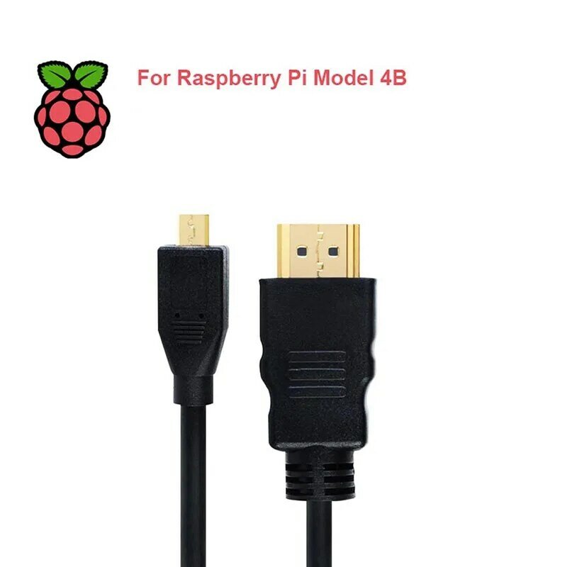 Raspberry Pi 4B Micro HDMI-compatible to HDMI-compatible Video Cable Support 4K  Adapter Cord for Tablet HDTV Android