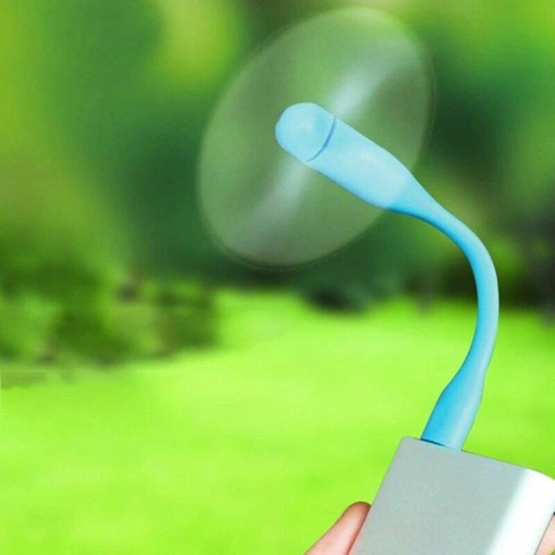 Przenośny, elastyczny, miniaturowy chłodzenia wentylator chłodzący regulowane USB wentylator do laptopa, zasilany elektrycznie, losowy kolor Plug and Play
