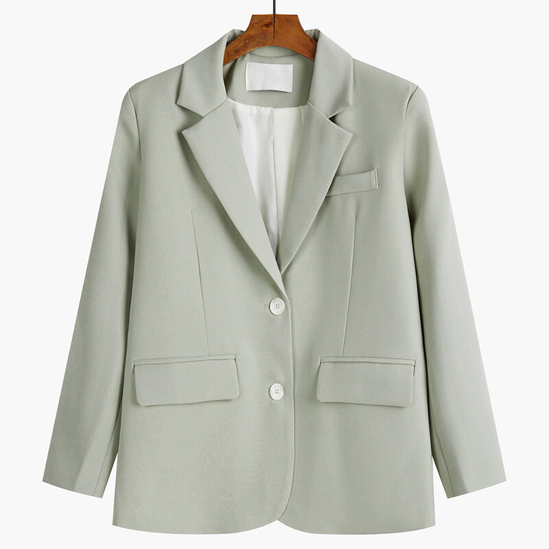 Gfavcjx 2022 primavera e outono novo estilo terno jaqueta feminina blazers solto cor sólida com bolsos