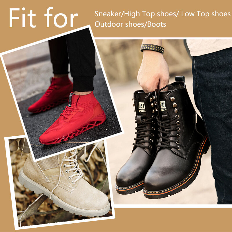 Cadarços High Top para caminhadas e caminhadas ao ar livre, Sneakers Laces, Strong Round Shoe Laces, Boot Boot Laces, 100 cm, 120 cm, 140 cm, 160cm, 2 pares