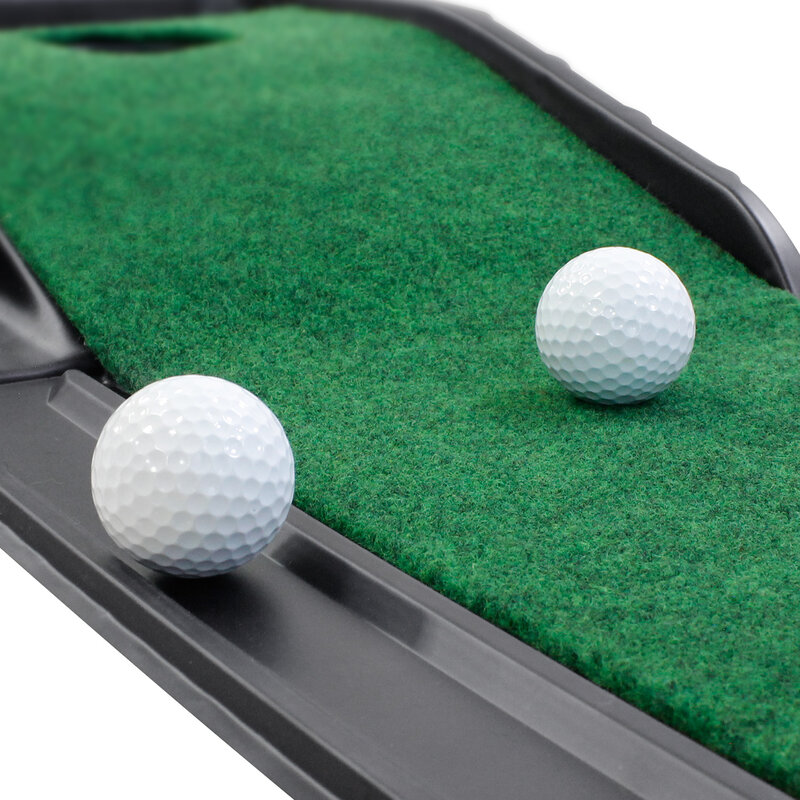 ゴルフパッティンググリーン7.33フィートx1フィートゴルフパッティングトレーナーミニゴルフマット、家庭/屋外/オフィス用の自動ボールリターン機能付き