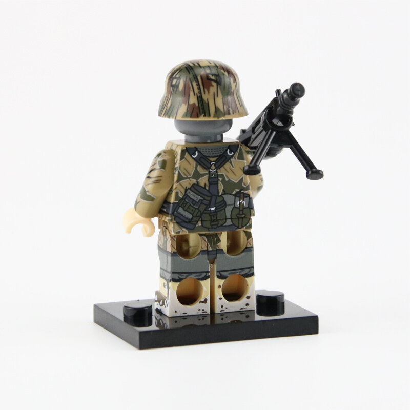 WW2 Military Army Soldier Figures Building Blocks Army Soldier M1 Sunshade net helmet Weapon Accessories Bricks Toys for Childre