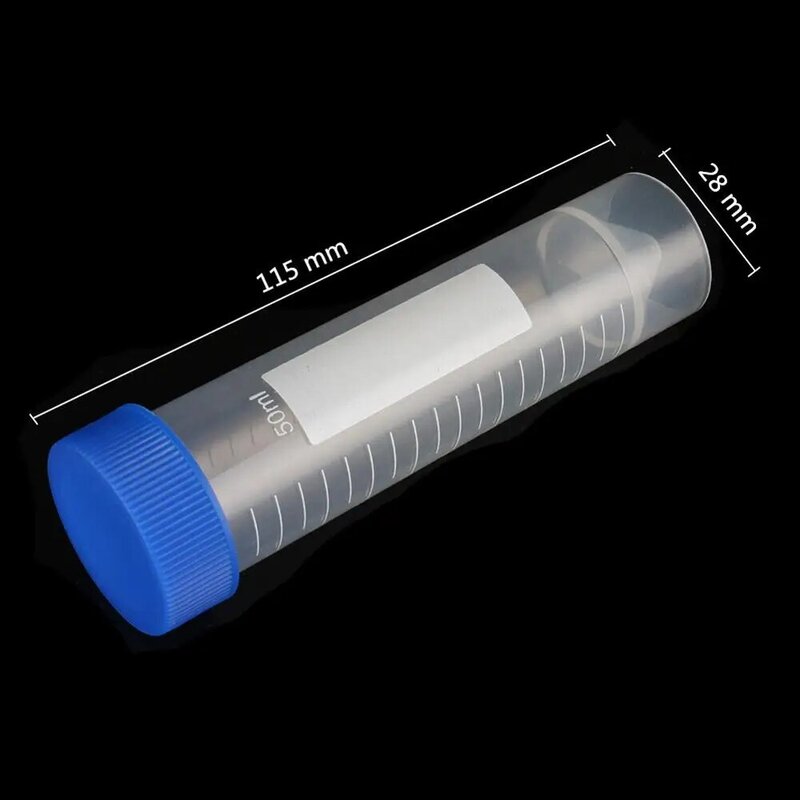 Tube à essai pour centrifugeuse astronomique, bouchon à vis en plastique plat avec échelle, tubes centrifuges autoportants, raccords de laboratoire, 50ml, 10 pièces