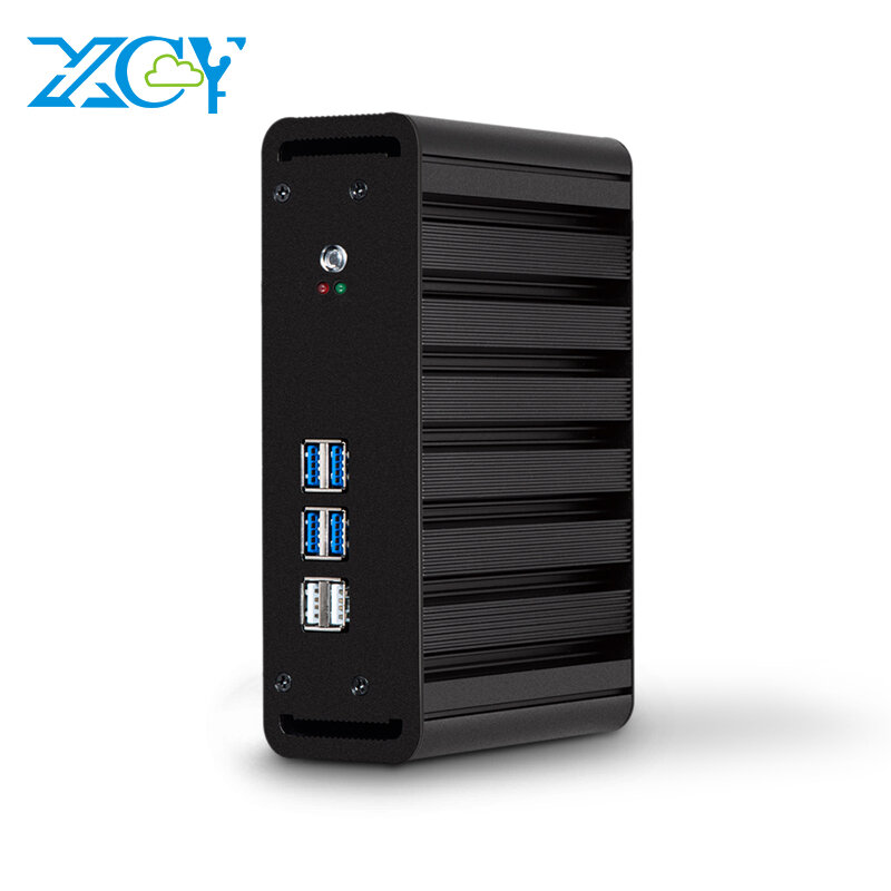XCY-Mini PC Windows 10 Pro/Linux, Intel Core i3-7100U/i7-5500U, fanless, ordinateur client compact, NUC Ps, avec VGA, HDMI, USB