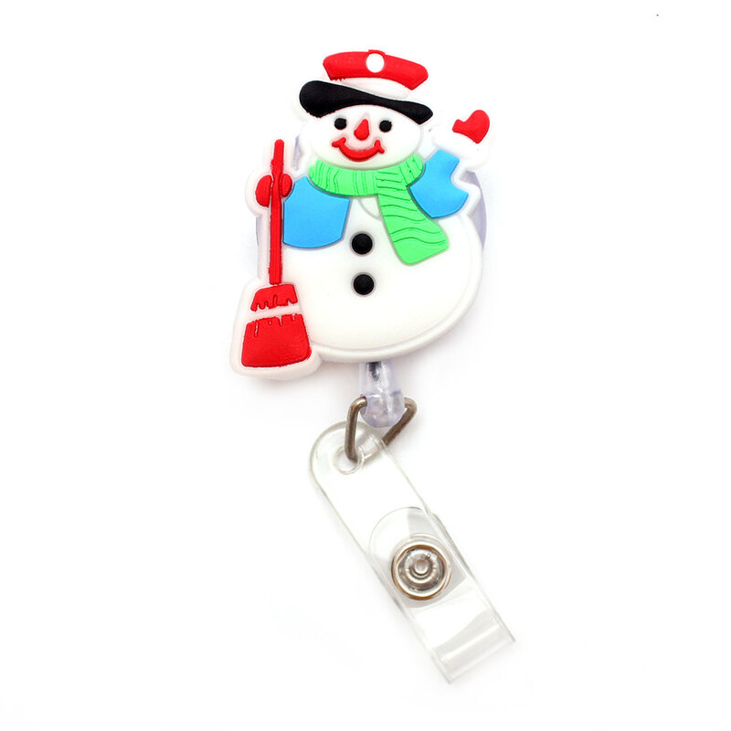 The Large Size Christmas Style Retractable Badge Reel For Nurse&Doctor Card Holder Office&Hospital Supplies Boy&Girl Name Card