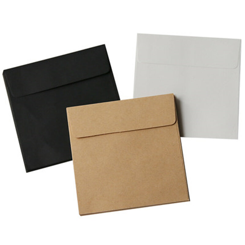(10 Stuks/partij) 10*10Cm Kraft Vierkante Mini Blanco Enveloppen Voor Lidkaart/Kleine Wenskaart/Opslag Papieren Enveloppen