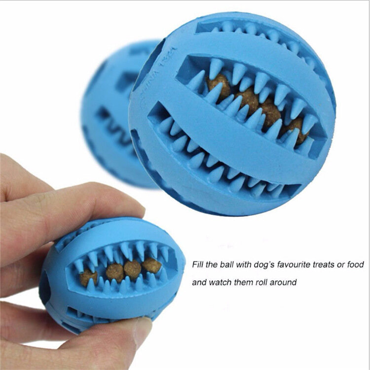 Pelota elástica interactiva para perro, juguete para masticar, Limpieza de dientes, comida, pelota de goma Extra resistente, nueva moda