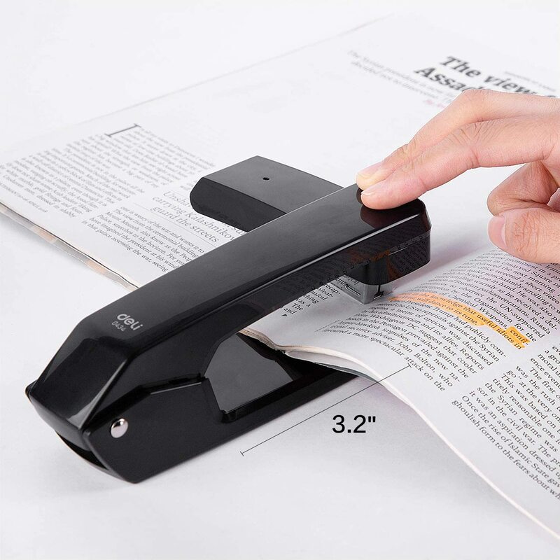 Swing-Arm เครื่องเย็บกระดาษ25แผ่นความจุ360องศาหมุนเดสก์ท็อปเย็บสำหรับหนังสือหรือหนังสือสีดำ