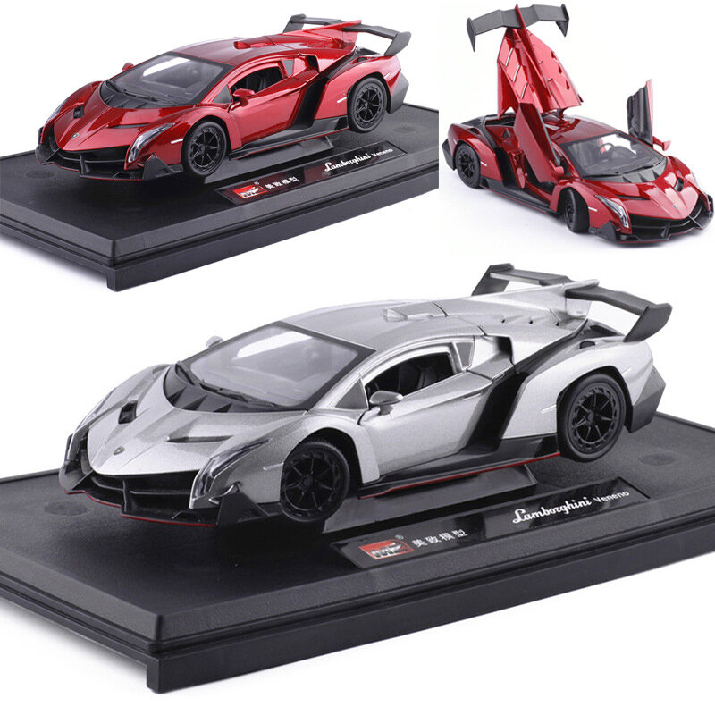 1:24 Scale Alloy Poison Sports Car Vehicle Model Simulation Classic Metal Boys kids Adult Toy Collection Decoration Display Show
