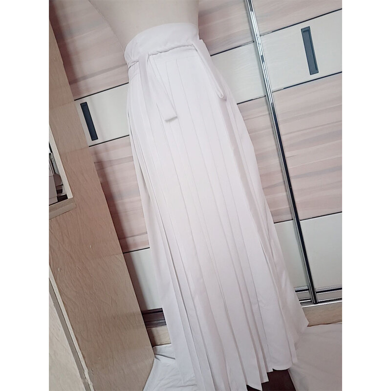 สไตล์จีน Hanfu ชุดสีขาวผู้หญิงเครื่องแต่งกายฮาโลวีนสำหรับผู้ใหญ่ชุดนอนชุดนอนชุดขนาดใหญ่แขนยาว Big Swing กระโปรงสาว