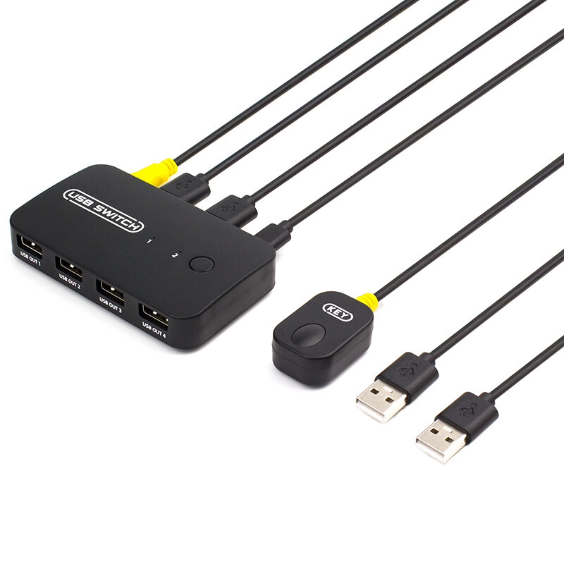USB KVM 스위치 두 대의 컴퓨터는 U 디스크 마우스 키보드 프린터를 공유합니다 샤오미 box Device 2 In 4 Out Splitter With Original Cable