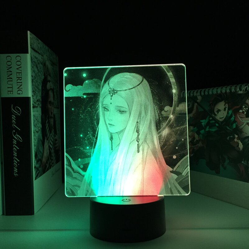 Dea 3d LED Night Light figura Anime lampada bicolore per arredamento camera da letto regalo di compleanno luce 16 lampada da tavolo a LED colorata Manga