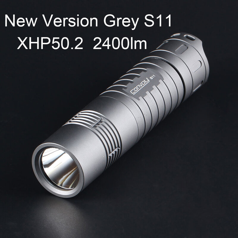 Super Powerful LED Flashlight Convoy S11 EDC Flash Light XHP50.2 2400lm Grey Torch 18650 26650 Portable Linterna LED Lantern