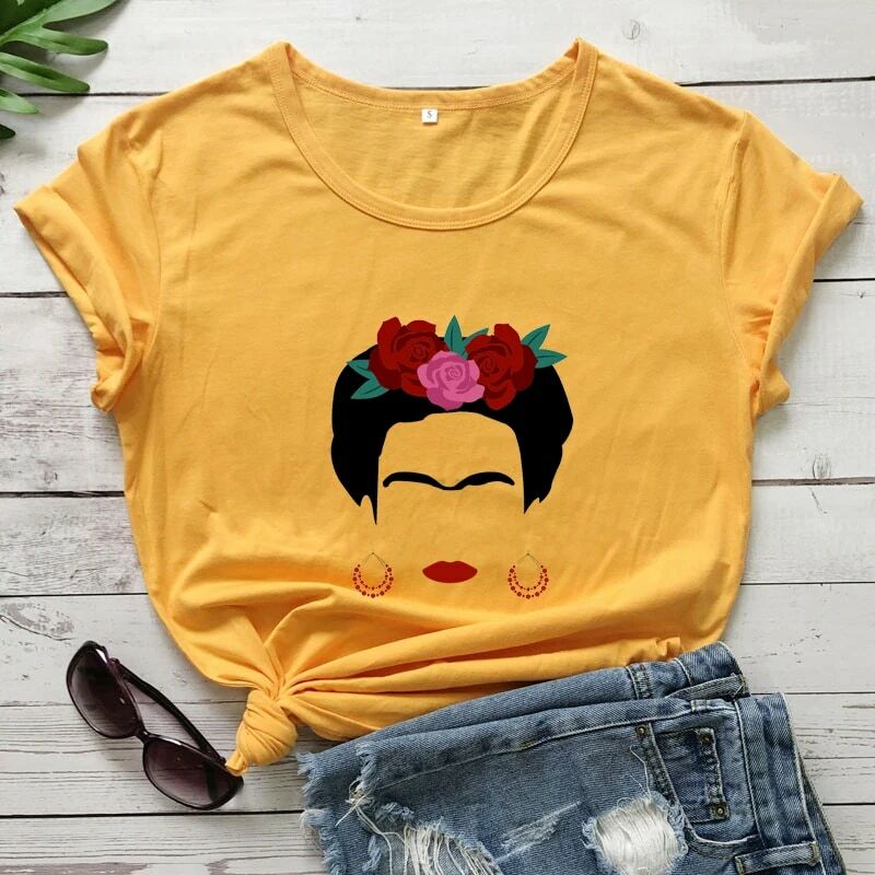 T-shirt femme graphique concepisme, haut vintage coloré A Besos chef-d 'œuvre /h a Veces No