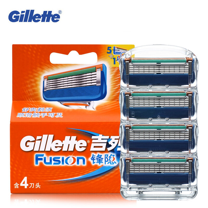 Lama di rasoio Gillette Fusion 5 strati di sicurezza manuale testina di rasatura sostituzione lame di rasoio per barba professionale per la cura del viso dell'uomo