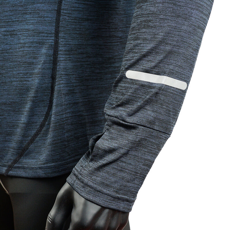 Męska koszulka sportowa odzież sportowa z długim rękawem odzież sportowa Fitness koszulka kompresyjna Zip Pullover turystyka Rashguard w42