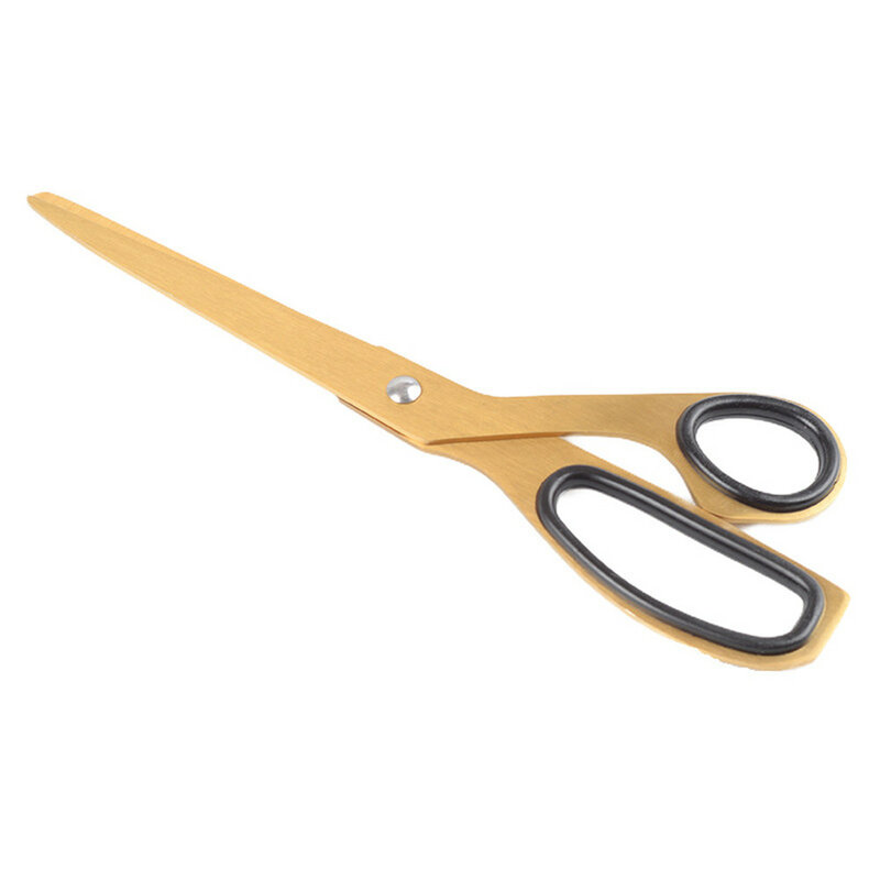 Ciseaux dorés asymétriques pour tailleur, outils de coupe ménagers, coupe-ruban de bureau, coupe-tissu, 1 pièce