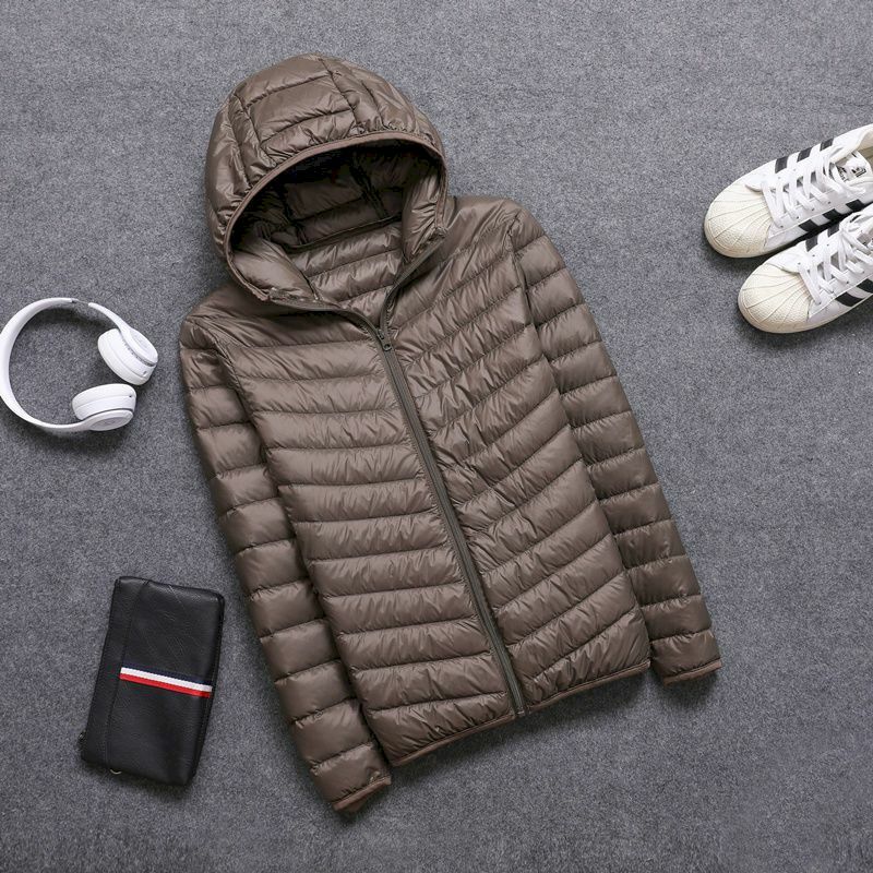 Men's Coats Lightweight Down Jacket Stand-up Collar Short Fashion Jacket Hooded Youth Casual Middle-aged Winter Jackets Men