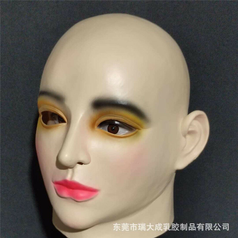 Hot Transgender Soft Shy Girl Style Latex Head Face Mask Male to Female Cosplay Costumes for Crossdresser shemale
