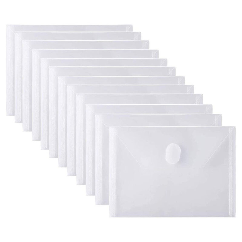 10 Buah/Set 14X19 Cm Lihat Melalui Folder File Transparan Tas Penyimpanan Plastik untuk Pemotongan Mati Stamps Stensil Pemegang Organizer