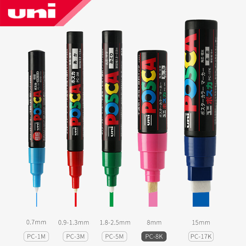 UNI POSCA серия маркерная ручка комбинированная живопись и заполнение специальный поп-постер рекламная ручка PC-1M/PC-3M/PC-5M канцелярские принадлежности