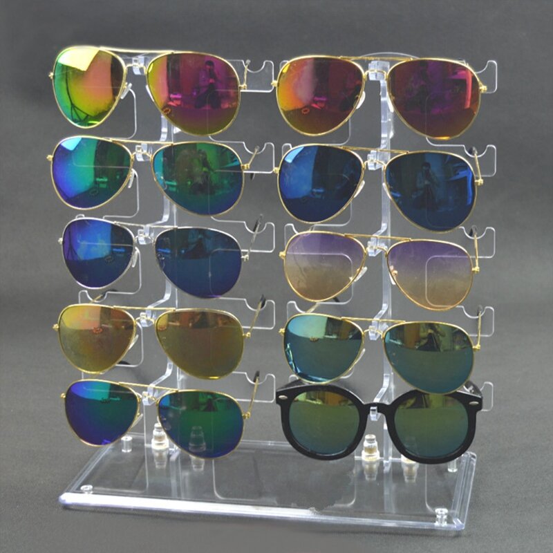 HOT 1 zestaw dwurzędowe podkładki pod szklanki wyświetlacz dwurzędowe 10-stojak na okulary dla do użytku osobistego na Dresser handlowych