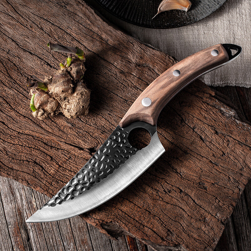 Butcher Knife 5.5" Forged Boning Knife Stainless Steel Kitchen Knife for Meat Bone Fish Fruit Vegetable Chef Knife Serbian Style