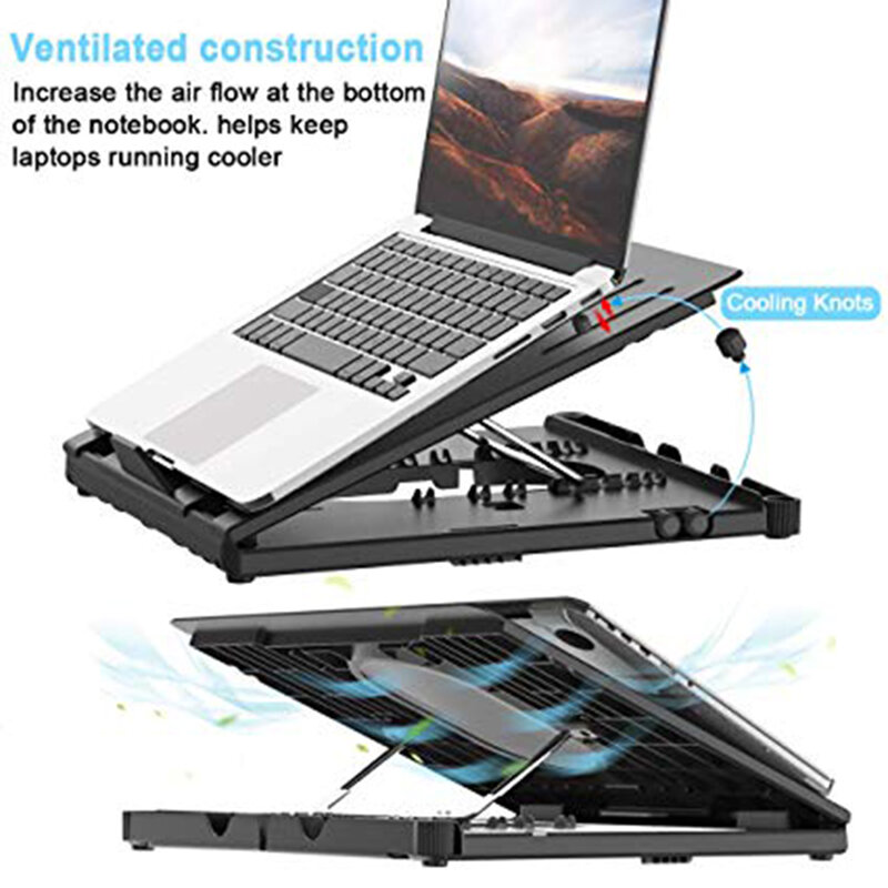 Podstawka do laptopa wielu kąt regulowany uchwyt na laptopa z ciepła-Vent ergonomiczny przenośny składany laptop Riser dla do 15 cali